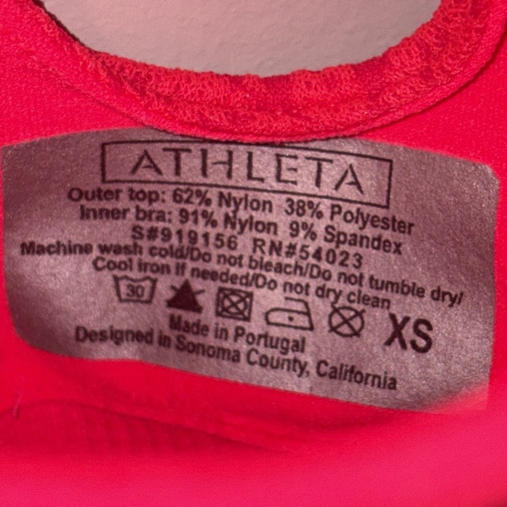 Athleta Seamless Paisley Print Racerback Layered Tank Size XS Bright Pink - Picture 8 of 10